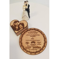 Wooden engraved inivtation...