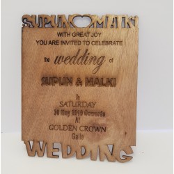 Wooden engrave card with...